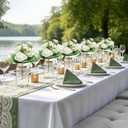 10 Sets Mason Jars Flower Table Centerpiece with White Rose - Ivory