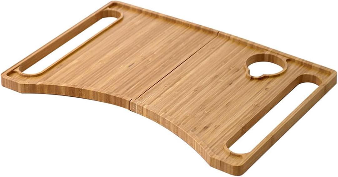 Walker Tray Table, Detachable Mobility Table Tray with Cup Holder for Walkers, Bamboo Mobility Table Fits Most Standard Folding Walkers, Portable Walker Accessories for Seniors, Easy Assembly