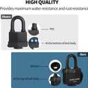 CINCINNO Weatherproof Padlocks for Outdoor Use, 6 Pack Keyed Alike Padlocks with 1-9/16" Wide Body, Heavy Duty Pad Lock for Sheds, Storage Unit, Gate, Fence, Toolbox, Locker