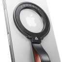 andobil [2025 Premium Leather] Magnetic Phone Grip for MagSafe [Longest Durable] Adjustable Phone Ring Kickstand with Leather Loop Compatible with MagSafe Accessories & iPhone 17/Air/16/15 Pro Max Black