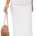 PRETTYGARDEN Women's 2 Piece Summer Outfits Crewneck Tank Tops Split Bodycon Midi Skirt Set, S