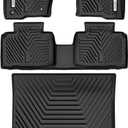 YITAMOTOR Floor Mats Fit for 2015-2025 2026 Ford Edge, All Weather TPE Car Mats Protection, Custom Fit Ford Edge SE/ST/Titanium/Sport/SEL Accessories, 1st & 2nd Row Floor Liner & Trunk Mats, Black