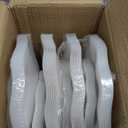 PLASTICPRO 24 Piece Combo Plastic Dinner Plates Disposable Plastic Fancy Heavy Duty Party Dishes 7 inch and 10 inch, Pearl Teal/Blue Ribbed