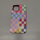 Case Compatible with iPhone 12 Pro Max,Hybrid 2-Layer Hard Shell,Shockproof Soft for Girl Women,Mixed Color Checkerboard
