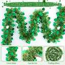 50FT St Patrick's Day Tinsel Garland, Green Gold Shamrock Clover Garland, Shiny Metallic Hanging Shamrock Streamer St Patricks Day Decorations Irish Decor