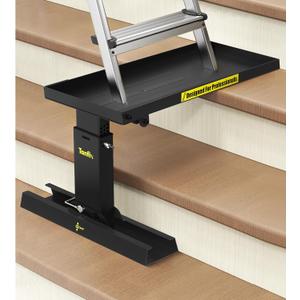Foldable | Heavy-Duty Ladder Extender Pro, High Strength Steel Material Design Ladder Extension Pro for Stairs w/Non-Slip Mat, 12-18" Adjustable Height, Applicable Feet Spacing 24" (plus)