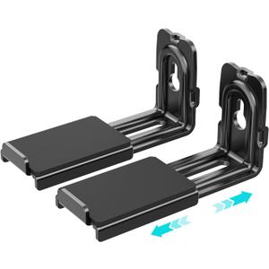 Universal Soundbar Wall Mount - Adjustable for Samsung, Sony, Bose, LG, Vizio, Sonos & More | Heavy-Duty Iron Design Holds Up to 33 LBS | Anti-Slip Pads & 3.5"-6.3" Depth Adjustment