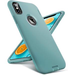 ORIbox for iPhone X Case for iPhone Xs Case Green, [10 FT Military Grade Drop Protection], The Liquid Silicone Heavy Duty Shockproof Anti-Fall Case for iPhone X/XS,5.8 inch, Green