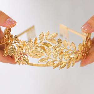 EAWIN Gold Headpiece for Women Greek Goddess Crown Leaf Headband Laural Wreath Hair Accessories Roman Empress Toga Costume Party Leaves Bridal Halloween Cosplay