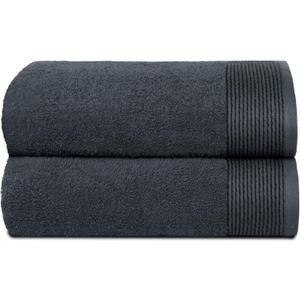 Belizzi Home Ultra Soft 2 Pack Oversized Bath Towel Set 28x55 inche, 100% Cotton Large Bath Towel, Ultra Absorbant Compact Quickdry & Lightweight Towel, Ideal for Gym Travel Camp Pool - Charcoal Grey