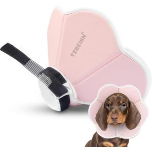 Soft Dog Cone Collar Alternative for Medium Dogs,  Dachshund Beagle Shiba lnu, Adjustable Protective Dog Recovery Cone, Elizabethan Comfortable Neck Pillow Cone After Surgery Anti Licking (M (Neck Girth:9.8"-13.3"), Pink)
