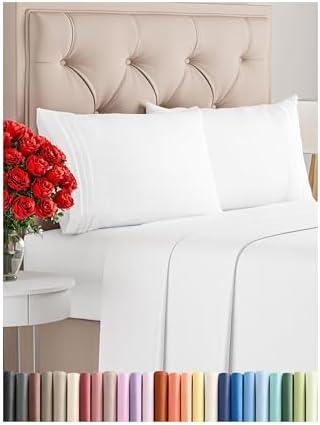 Cal King Size 3 Piece Sheet Set - Comfy Breathable & Cooling Bed Sheets Set - Hotel Luxury Bedding for Women, Men, Kids, Teens, Boys & Girls - Deep Pockets, Ultra-Soft, Wrinkle Free - Oeko-Tex - White