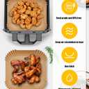 200PCs Air Fryer Paper Liners for Ninja Crispi FN101GY/FN101SG/FN101ST,100pcs Large for 4-QT & 100pcs Small for 6-Cups Container,Non-Stick Glass Air Fryer Disposable Accessories Square Free of Bleach