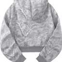 SOFIA'S CHOICE Women's Graphic Print Long Sleeve Oversized Hoodies Punk Preppy Sweatshirts Fall Outfit White Camo, X-Large