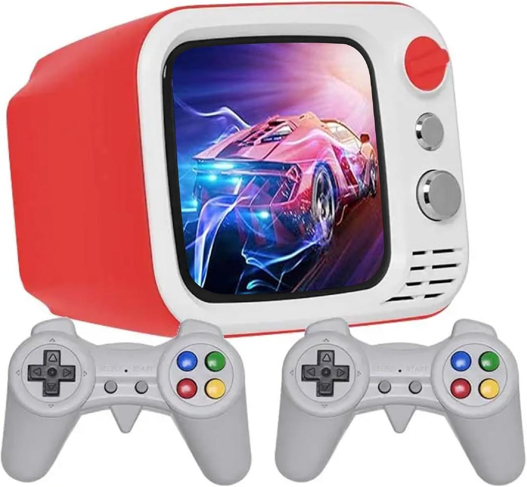Tiny Arcade TV 3.5" Mini Retro Game - Two Player Playable TV Console & w/ Real Gameplay & Sound - 700+ Classic Video Games - H7 (Red)