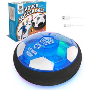 Let Loose Moose Hover Soccer Ball - Boys Birthday Gifts - Indoor Hoover Balls for Kids Age 6, 7, 8, 9, 10, 11, 12 Year Old - Light-Up Toy Game for Kid - 6-8, 8-12 - Rechargeable - 1pk