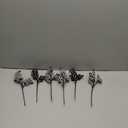 6 Pcs Christmas Tree Picks Black and White Christmas Ornaments Woolen Bells Curly Picks Xmas Branches Xmas Halloween Decoration Home Office Party Ornaments