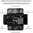 Velvet Travel Jewelry Case Roll Bag Organizer for Necklace Bracelet Earrings Ring