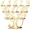 30 Pcs Table Numbers Gold Wedding Table Numbers for Reception Acrylic Banquets Table Numbers with Stand Holder Elegant Mirror Table Numbers for Wedding Party Birthday Anniversary Event Catering Decor