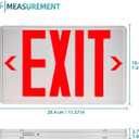Universal Red Light LED Exit Sign OSHA Commercial (White Housing+Red Letter, 2 Pack)