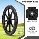Upgraded 20" Flat Free Wheels for rubbermaid Wheelbarrow Tires, Black