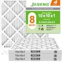 10x10x1 Furnace Air Filters 4 Pack, MERV 8 MPR 600 & FPR 5 Filtering, HVAC Air Filter Replacement (exact dimensions: 9 3/4"x9 3/4"x3/4")
