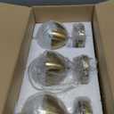 LMS Mid Century Pendant Lights, Brushed Gold Kitchen Island Light Fixtures with White Globe Glass Shade, Adjustable Hanging Cord, 3-Pack for Home Office Dining Room Bathroom