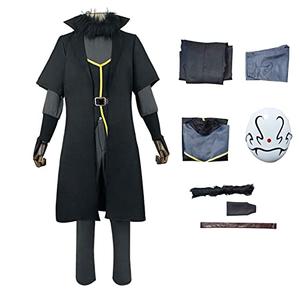 IKaewe Rimuru Cosplay Costume Unisex Adult Anime Uniform Suit Outfit Halloween Party (Black(With Mask), Medium