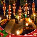 Soaoo 6 Pcs 6.3 Inch Mexican Colors Mercury Glass Finial Christmas Ornaments Hanging Christmas Finials Glass Ornaments Assorted Mercury Decor for Xmas Tree Vintage Holiday Decoration(Classic)