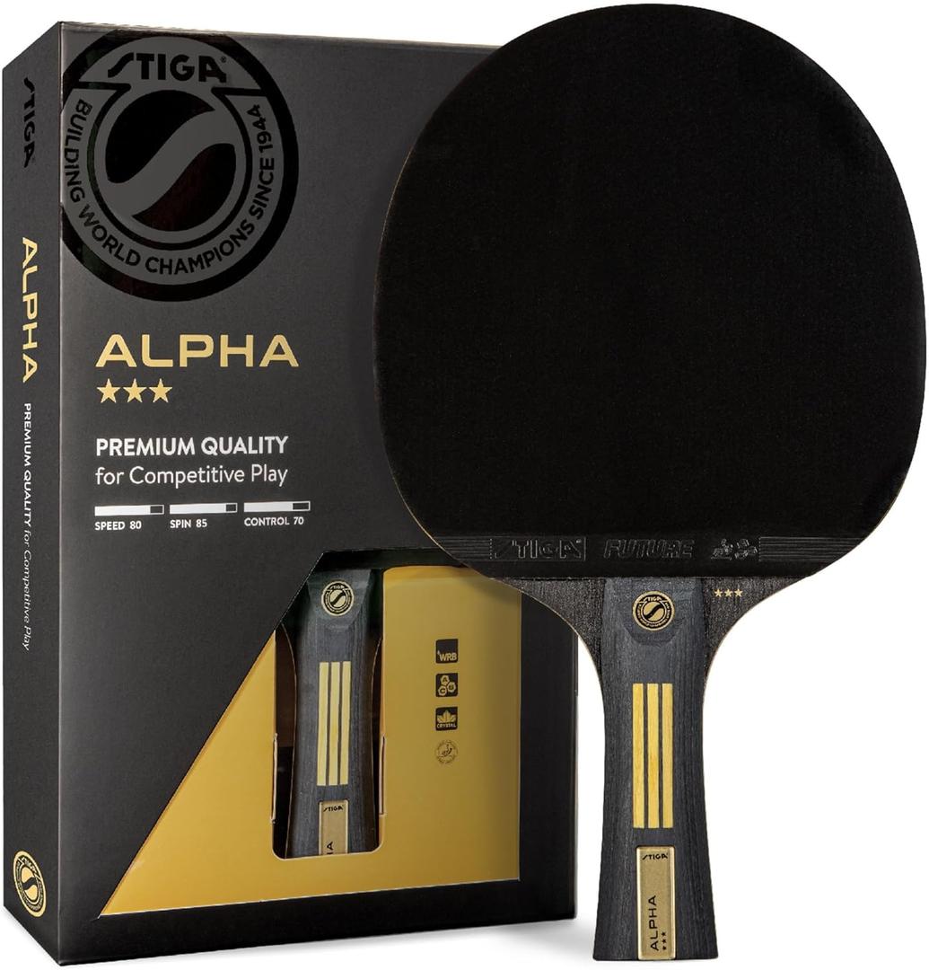 STIGA Bullet Ping Pong Paddle  5-ply Extra Light Blade  2mm Premium Sponge  Flared Handle for Masterful Grip  Performance Table Tennis Racket for Competitive Play
