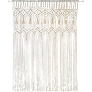 Mkono Macrame Curtain Large Boho Woven Wall Hanging Window Curtains Handmade Bohemian Decor for Window Doorway Closet Wedding Backdrop Arch Bedroom Living Room Apartment, 42''Wide x 62.9''Long