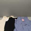 3 Pack Women's Ribbed Tank Tops High Neck Sleeveless Knit Tees 95% Cotton Slim Fitted Basic Cami Undershirts (XX-Large, Black, Cream, Denim Blue)