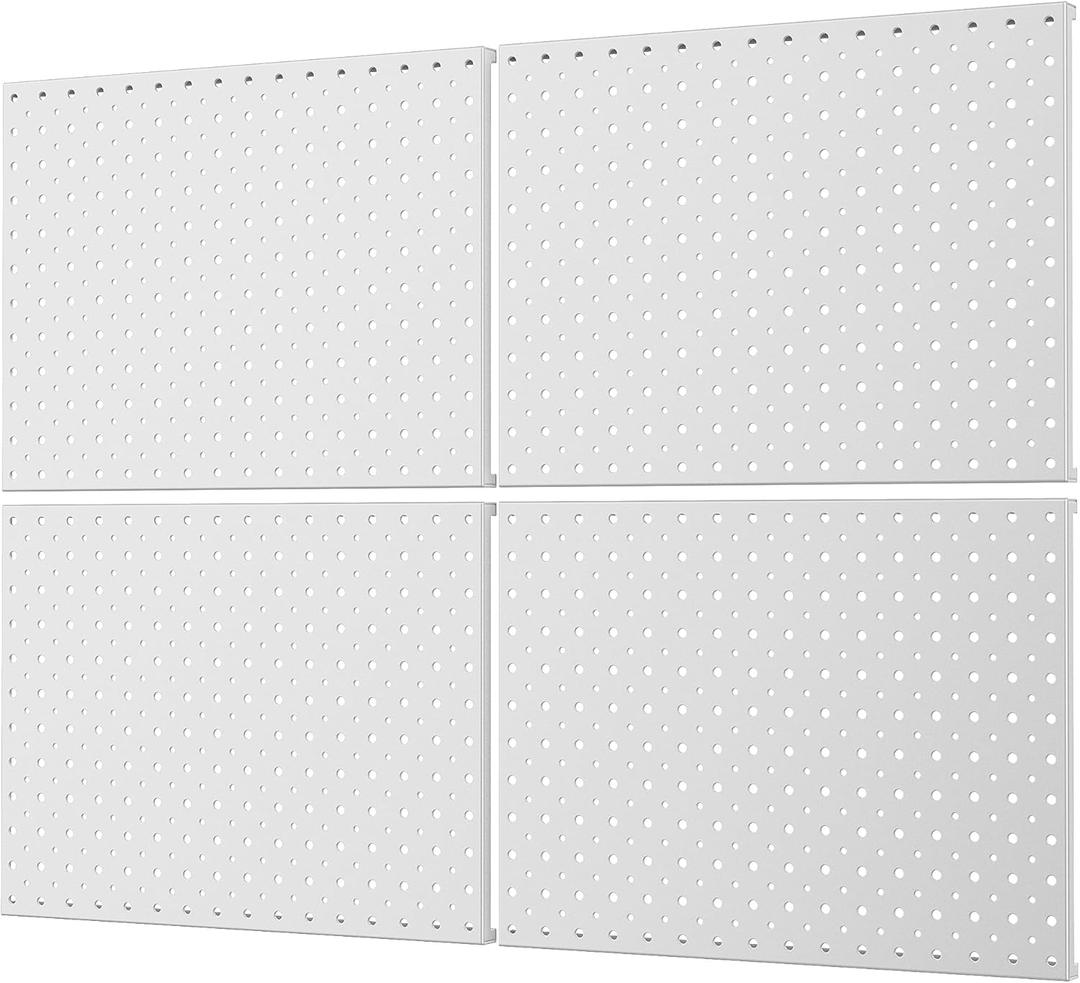 WALMANN 4-Pack 12"x16" Metal Pegboard Panels for Garage, Tool Organizer Pegboard for Pegboard Hooks - Compatible with 1/8" & 1/4" Hooks(Grey)