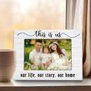 Family 4x6 Picture Frame, Family Reunion Gifts for Christmas Photo Frame, This Is Us Our Life Story Our Home Wooden Picture Frames for Wall or Tabletop Display
