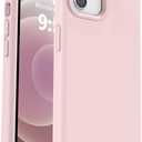 Vooii Compatible with iPhone 12 Case/iPhone 12 Pro Case, Liquid Silicone Upgrade [Soft Anti-Scratch Microfiber Lining] [Shockproof Drop Protection] Phone Case 6.1 inch - Chalk Pink