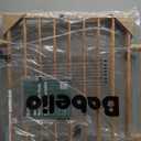 Babelio Baby Gate for Stairs & Doorways, 26-43" W 28" H No Bottom Bar| Easy Installation| One-Handed Operation| Auto-Close| Hardware Mount (Drill Needed) Safety Dog/Pet Gate (Brown Wood Pattern)