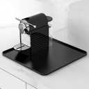 Silicone Coffee Mat,16"16" Waterproof Heat Resistant Bar Mat for Espresso Machine Station Accessories,Non Slip Dish Drying Mat for Kitchen Counter,Home Decor Essentials,Black