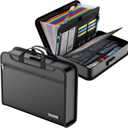 DocSafe Accordion File Organizer Bag with Lock, Fireproof Water Resistant Expanding File Folder with Multi Colorful Pockets,Document Organizer Safe Storage for Important Documents and More, Black