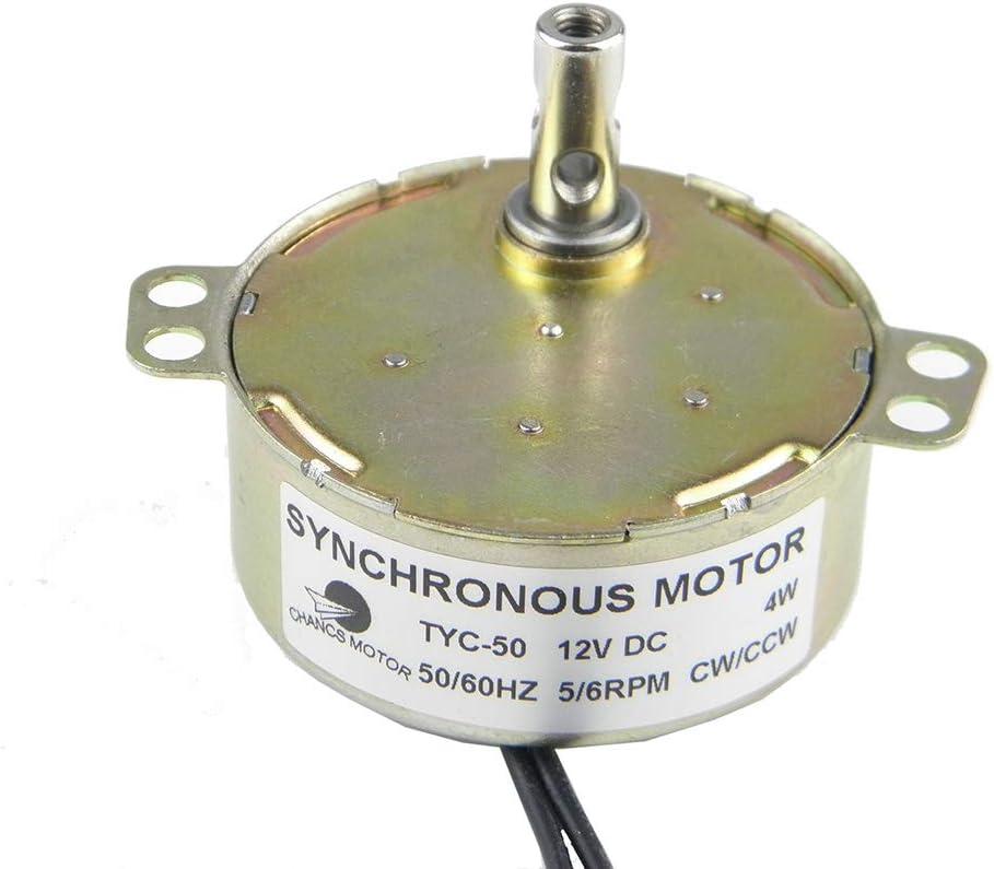 CHANCS TYC-50 Synchronous Motor 12V DC 5-6RPM CW/CCW 4W Electric Gear Motor for Christmas Decorations