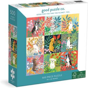Good Puzzle Co, Dogs and Flowers 500 Piece Puzzle