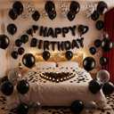 Black Happy Birthday Balloons Decorations Letters Balloons Banner, 16"
