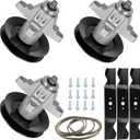 54" Deck 618-04126 Spindle Rebuild Kit for Cub Cadet SLT1554 SLTX1054 SLT5400 SLTX1054 GT1554, for 918-04126 618-04125 Spindle, 3 Blades 742-0677 942-0677,1 138 5/8" Belt 954-0642, 954-0642