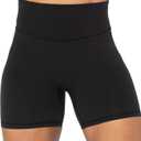 Sunzel No Front Seam High Waist Biker Shorts for Women, Squat Proof Yoga Workout Gym Bike Shorts (Medium, Black)