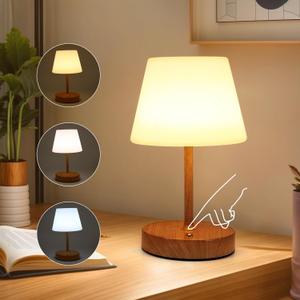 Rechargeable Table Lamp with 4000mAh Battery, Cordless Table Lamp with 3 Color Temperatures & Stepless Dimming, Touch Metal Desk Lamp for Bedroom, Study Room, Bathroom, Patio and Camping use