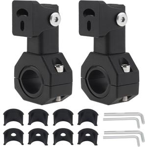 Windance 2pcs Aluminum Alloy Clamp Bracket for Driving Fog Lights Auxiliary Lights Mounting, 360 Degree Adjustment Horizontal Bull Bar Mounting Bracket