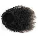 ROSESSEA Afro Puff Drawstring Ponytail - Grey Curly Hair Short Afro Kinky Curly Hair Piece for African American Extension Synthetic