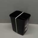 Superio Small 2.5 Gallon Plastic Trash Can with Swing Top Lid, Compact Slim Waste Bin for Under Desk, Office, Bedroom, Bathroom, Dorm Room, 10 Qt. Portable Garbage Can (Black)