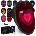 MEGOO Led Mask with Bluetooth Programmable App,Shining Led Light Up Face Mask for Adult Kid Halloween Masquerade Party