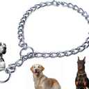 Chain Collar for Dogs, Metal Slip Link Heavy Duty Big Dog Collar Training Puppy Collars for Small Medium Large Big XL Dogs, Silver L (L(Max 20inch)D3.5mm)