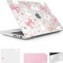 Case for 2026 MacBook Pro 14-inch M5 M4 M3 M2 M1 Pro/Max Chip, Release 2026 2025-2021, Model A3427 A3426 A3434 A3112, Plastic Hard Shell Case with Keyboard Cover, Rabbits & Stars & Bows